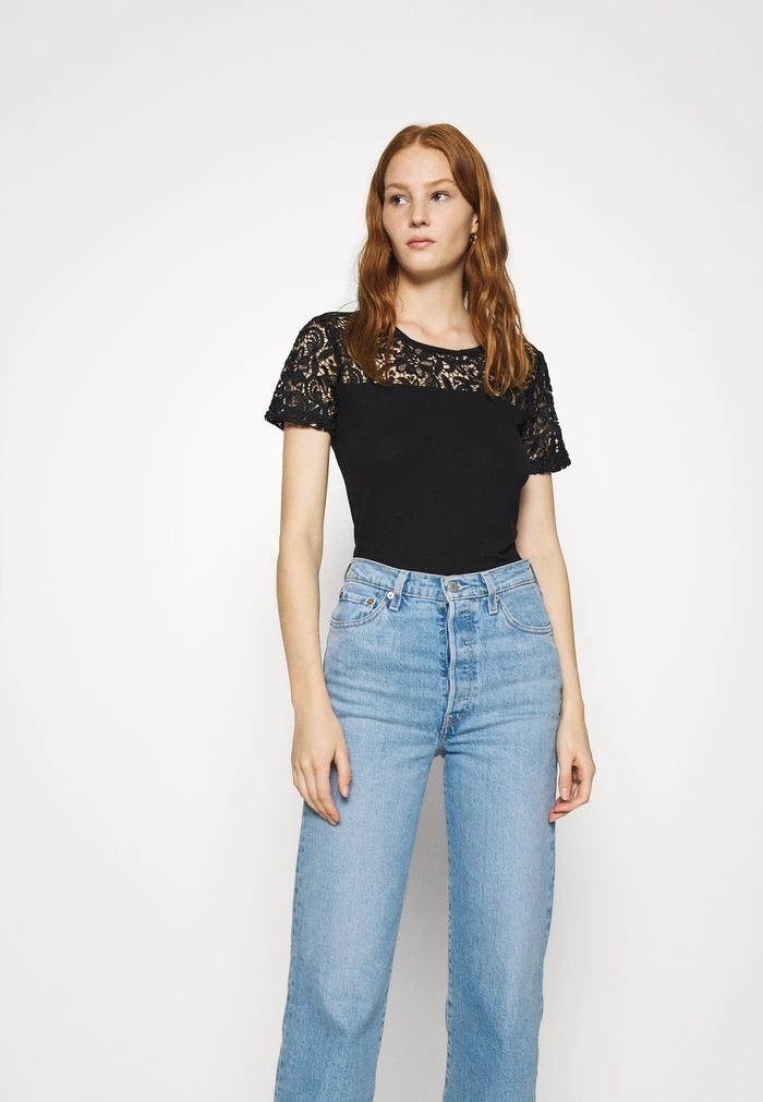 T-Shirt ANNA FIELD Anna Field Print T-shirt Noir Femme | UVX-7215237